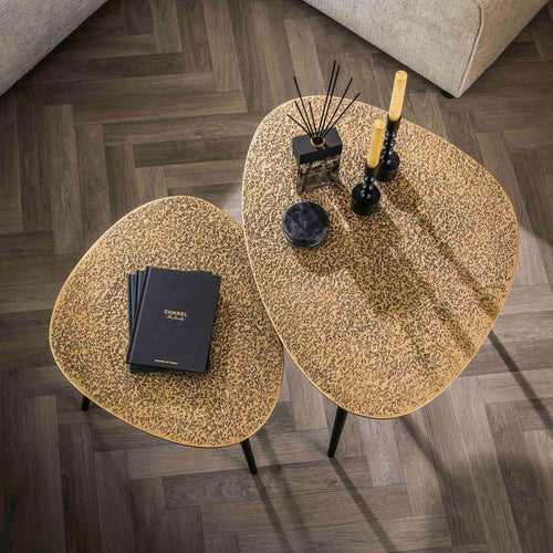 Giga Meubel Salontafel Metallic - Brons Staal - Set van 2 - 80x59x43cm - vtwonen shop