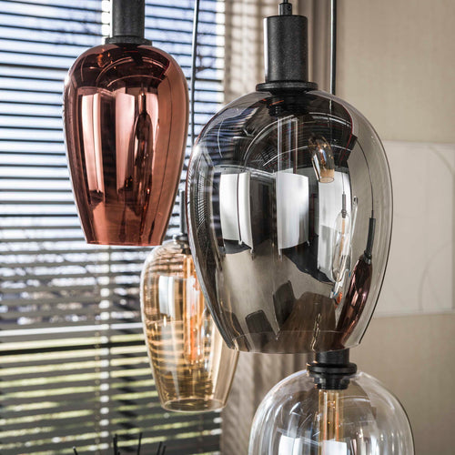 Giga Living Hanglamp Amfora - Zwart Metaal - 120x35x150cm