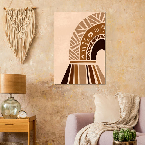 Artfulprints Poster Boho – Ethnic sunrise   - A4 21x29.7 cm - Bruin