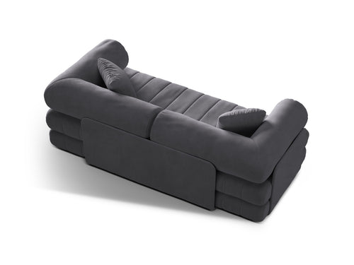 Cosmopolitan Design Converteerbare bank Kemi 3-zits, flueel donkergrijs - 95x206x70cm
