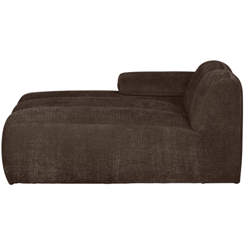 WOOOD chaise longue element links Mojo - Ribstof - Bruin -74x162x122cm - vtwonen shop