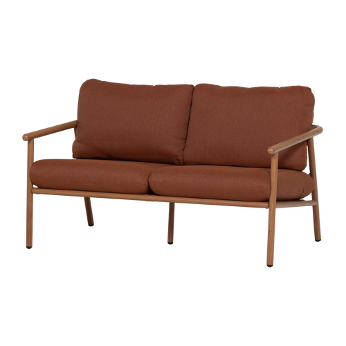 WOOOD 2-zits bank tuin Cavero - Aluminium - Terra/Naturel - 57x129x87