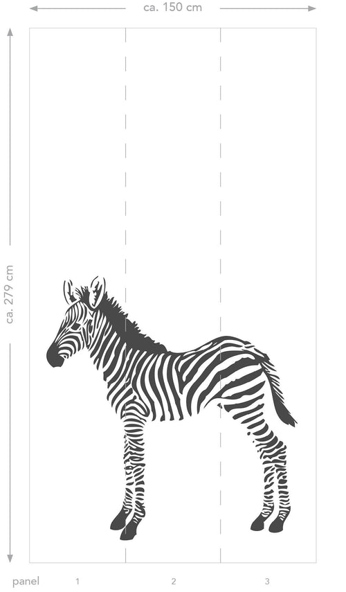 Origin Wallcoverings fotobehang zebra's zwart wit - 150 x 279 cm - 357217