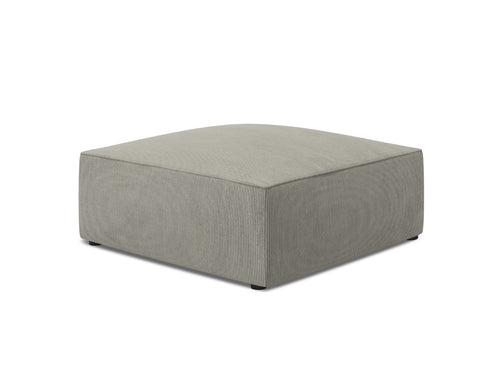 Micadoni Poef Ruby ribfluwelen, lichtgrijs - 93x93x40cm