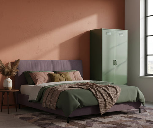 MaximaVida metalen kleding lockerkast Finn 90 x 50 x 185 cm olijfgroen - 8 schappen - vtwonen shop