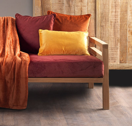 FINN - Sierkussen 45x45 cm - velvet - effen kleur - Merlot - rood