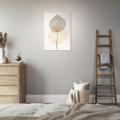 Artfulprints Poster met Lijst Japandi leaf   - 30x40 cm - Taupe
