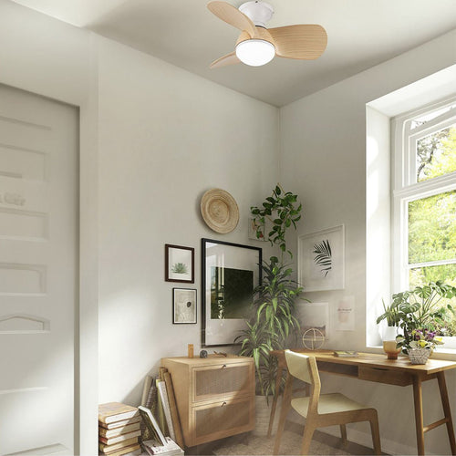 CristalRecord plafondventilator Epona - 1 lichts - 64  x 23   cm - wit hout - vtwonen shop