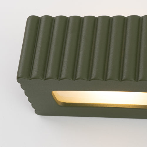 Sollux Lighting Wandlamp keramiek RIGATA olijfgroen - 34x12x10cm