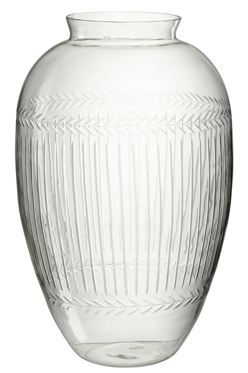 J-Line vaas Massif - glas - transparant - 61 cm hoog