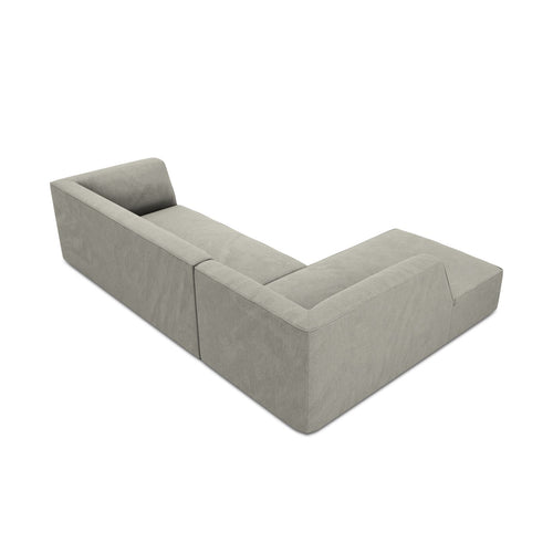 Cosmopolitan Design - Modulaire hoekbank links Siena 4-zits, ribfluwelen lichtgrijs - 180x273x69cm