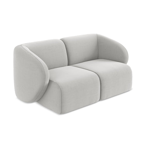 LaMiaSofa Tweezits modulaire bank Cervo - velours - zilver - 174x94x75