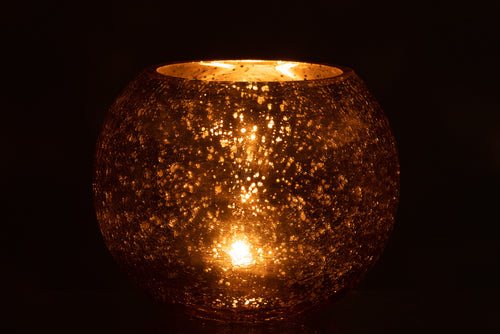 J-Line windlicht Bol Parel Effect - glas - goud - large