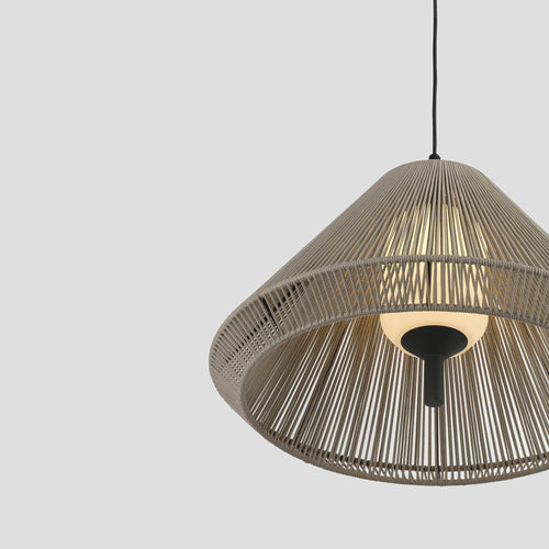 Faro Saigon Out C70 Grijs, Beige Hanglamp Kegelkap IP65