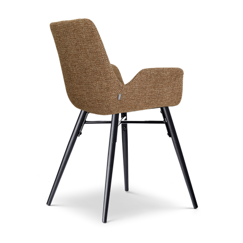 Nolon Nena-Eef eetkamerstoel bruin blend - zwart houten onderstel
