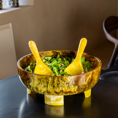 Brût Homeware | Salade bestek | Sla couvert | Pavone | Geel