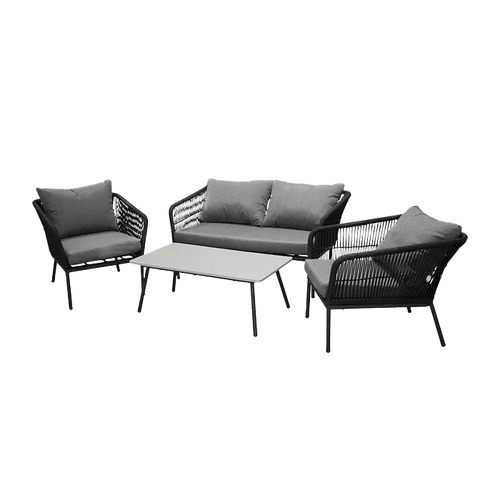 Nest outdoor Emil 4 delige tuin loungeset donkergrijs - met zitkussens - vtwonen shop