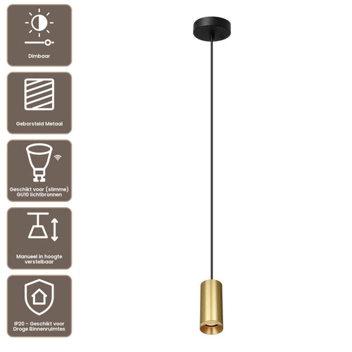 Artdelight Hanglamp Milano 15cm - Mat Goud