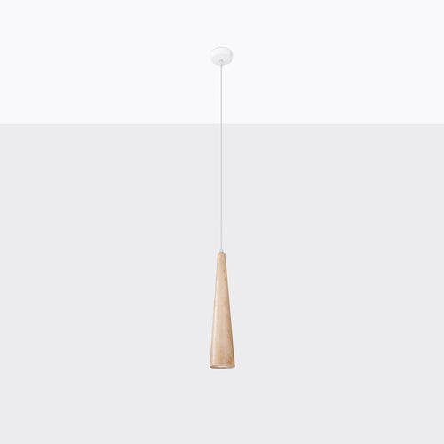 Sollux Lighting Hanglamp SULA 1 naturel hout - 8x8x120cm