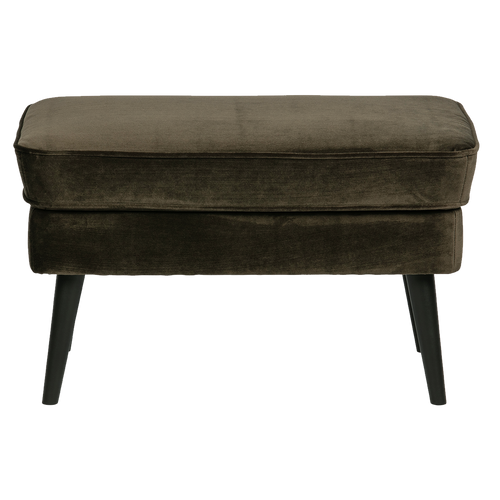 WOOOD hocker Rocco - Velvet - Warm Groen - 47x77x51