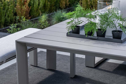 Lounge hoekbank Levanto - 7-persoons - taupe - hoge tafel - 3 delen - vtwonen shop