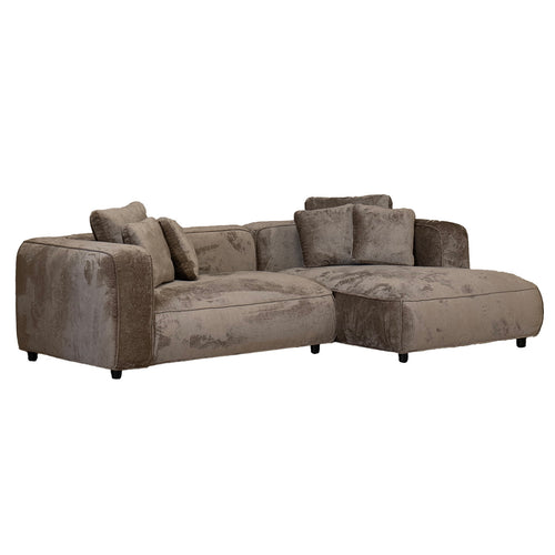 Giga Meubel Chaise Longue Bank Nantes - 3-Zits - Rechts - Taupe