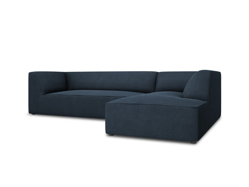 Micadoni rechter hoekbank Ruby 4-zits, structurele stof, marineblauw - 180x273x69cm