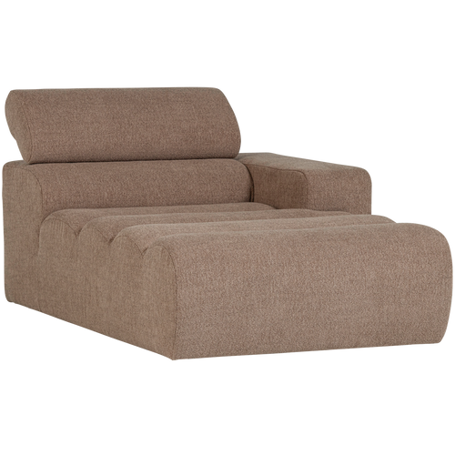 WOOOD chaise longue element arm rechts Novi - Polyester - Taupe - 86x109x173 - vtwonen shop