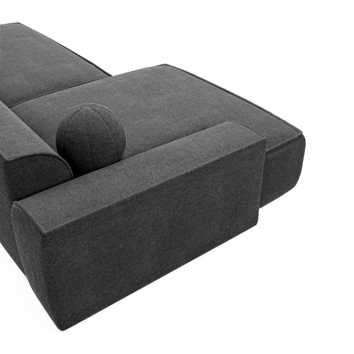 Sia Home - Hoekbank links ANIA - kruisweefsel antracietgrijs 260cm