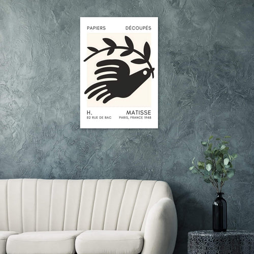 Artfulprints  Matisse - Peace dove black   poster 70x100 cm - vtwonen shop