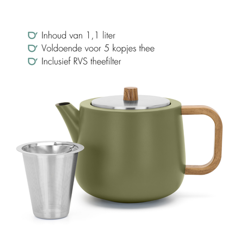 Bredemeijer -Theepot Facet - khaki green - 1,1L