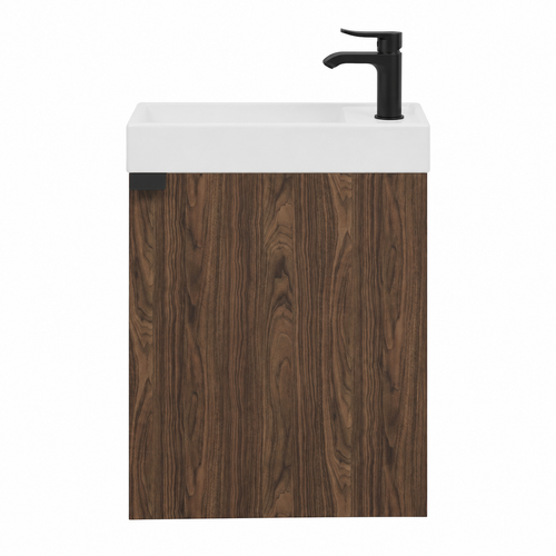 Badplaats Toiletmeubel Keno 50 x 23 cm – Walnoot Bruin – Fonteinmeubel met Wastafel