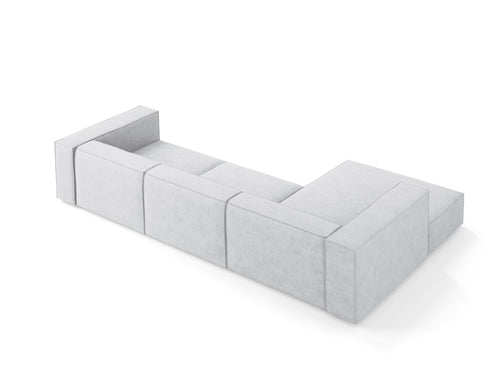 Cosmopolitan Design linker hoekbank Arendal 4-zits, chenille met ribbeleffect, lichtgrijs - 166x284x70cm