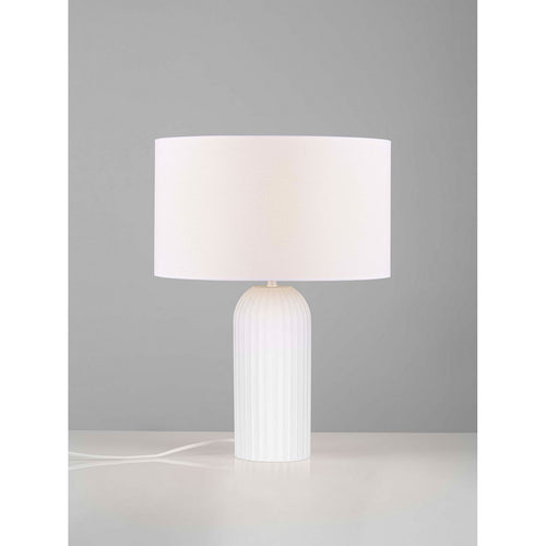 Nova Luce AMMOS Tafellamp met ronde kap, wit, E27, 1x12W