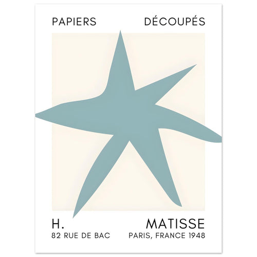 Artfulprints  Matisse – Star of the sea turquoise   poster 30x40 cm - vtwonen shop