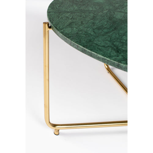 Housecraft Living Timpa Salontafel Marmer Rond 70x70 cm Groen/ Goud - vtwonen shop