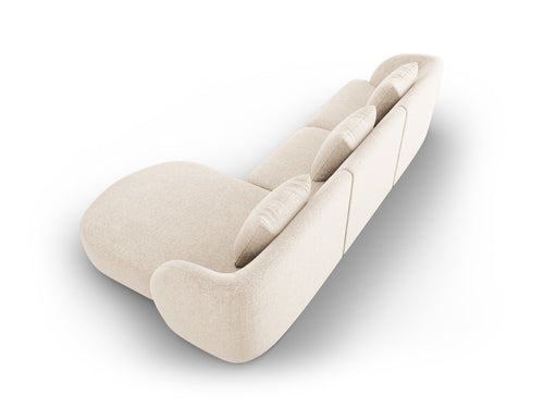 Cosmopolitan Design rechter hoekbank Tulum 4-zits, chenille, lichtbeige - 156x255x70cm