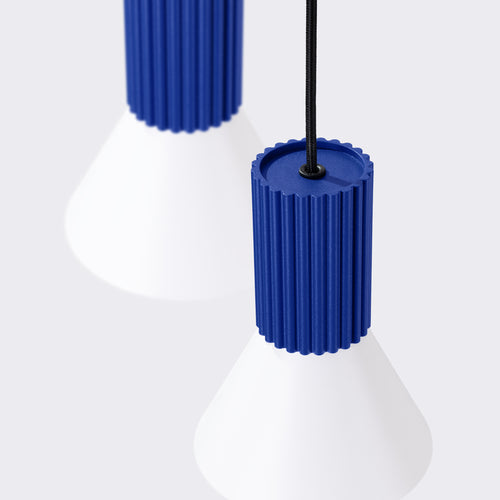 Sollux Lighting Hanglamp ESTRIA 3P wit/ultramarijn - 30x30x120cm