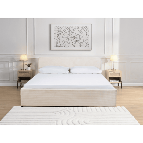 Calicosy - Opbergbed LIVY - Beige hoofdbord - 88x170x215 cm