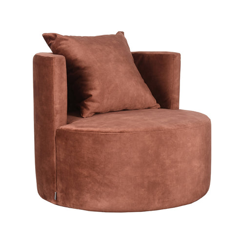 LABEL51 Fauteuil Evy - Bruin Velvet - 90x90x75cm