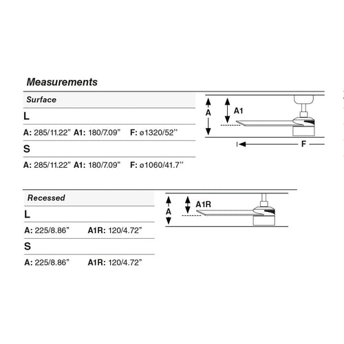 Faro Rudder Rudder Inbouwplafondventilator 132 cm TEK LED Mat Zwart, Walnootkleurige Bladen 2700K, 3 Omkeerbare Bladen