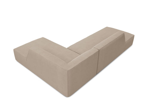 Micadoni rechter hoekbank Ruby 4-zits, structurele stof, donkerbeige - 180x273x69cm
