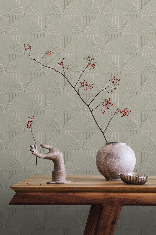 ESTAhome behang 3D-motief vergrijsd groen - 50 x 900 cm - 131111 - vtwonen shop