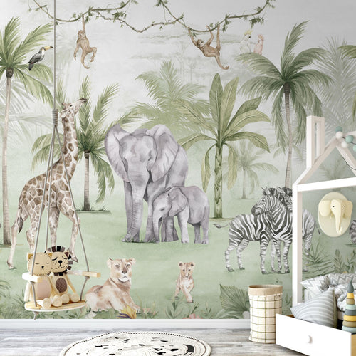 Sanders & Sanders fotobehang jungle dieren meerkleurig - 318 x 275 cm - 640879