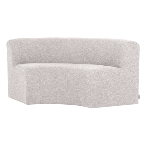 WOOOD eetbank halfronde hoek rug Mojo Base - Bouclé - Ecru - 83x152x76