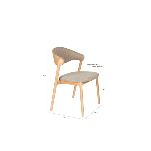 Dutchbone Babington Eetkamerstoelen Naturel - Set van 2