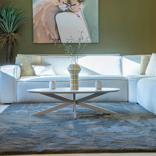 DÉJA Living Salontafel Gimo - Ovaal - Beige - 140x60 cm