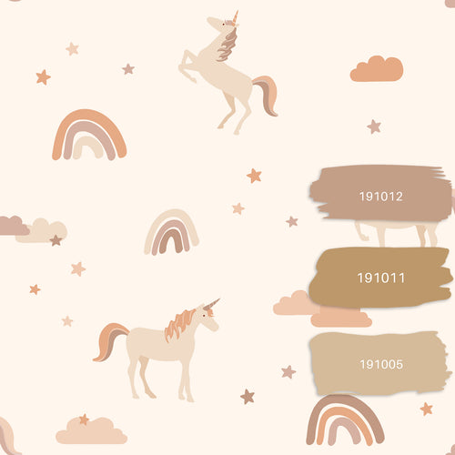 ESTAhome behang unicorns beige en licht terracotta - 53 cm x 10.05 m - 131435