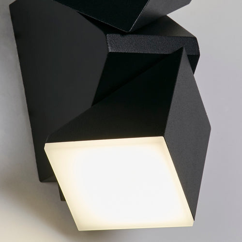 Searchlight Montana LED Buiten Up Down Wandlamp, Zwart