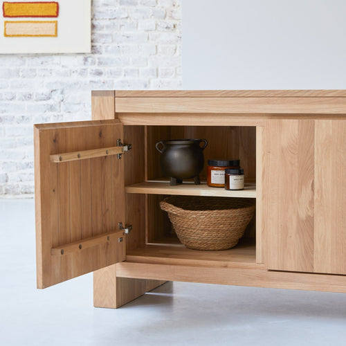 Tikamoon Massief eikenhouten buffet 160 cm - Naturel - vtwonen shop